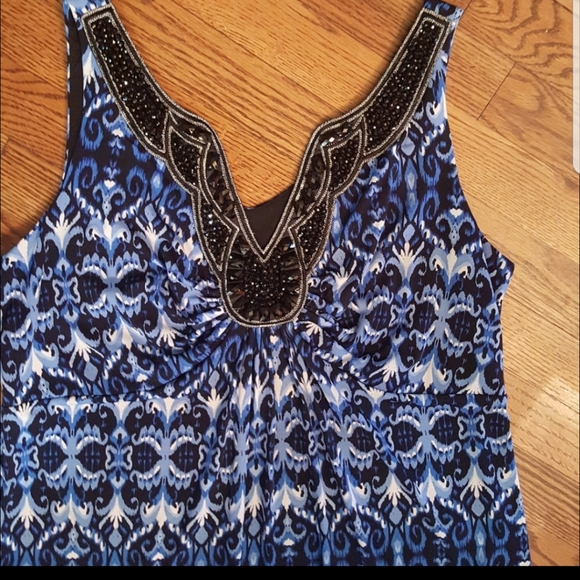 Dress Barn Beaded Neck Maxi Dress - Picture 2 of 11